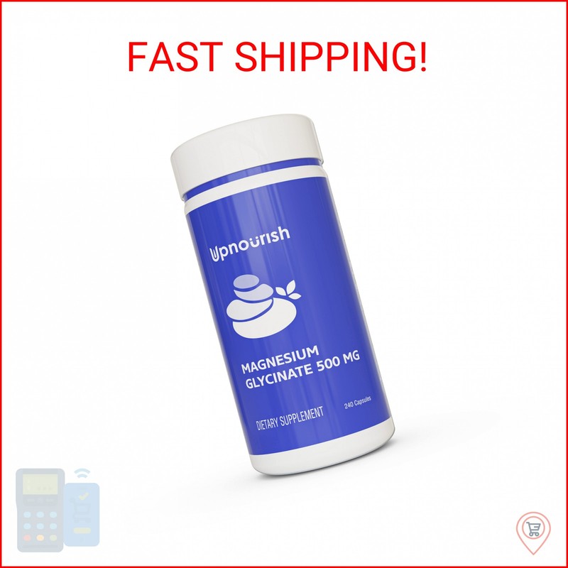 UpNourish Magnesium Glycinate Chelate 500mg Capsules – Highly Absorbable Chelate