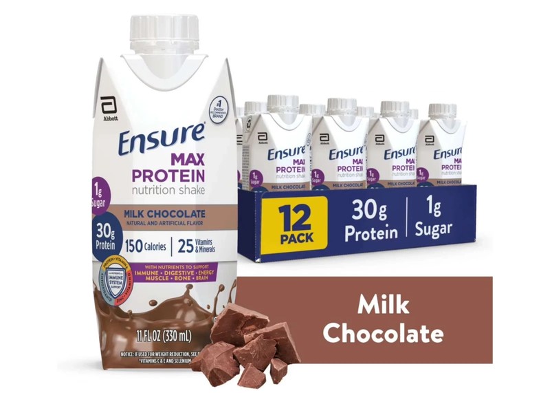 Ensure Max Protein Shake, 30g Protein, Milk Chocolate, 11 fl oz, 12 Pack
