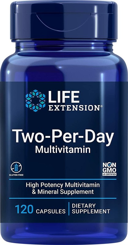 Life Extension Two-Per-Day High Potency Multi-Vitamin & Mineral Supplement 120