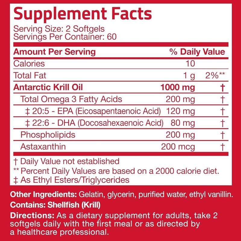 Antarctic Krill Oil 1000mg with Omega-3s EPA, DHA and Astaxanthin gallery