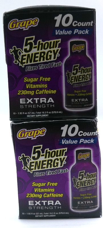 2- 5-Hour Energy Grape X-Strength, Sugar Free, 20 Total 1.93 Fl Oz Bottles 10/27 gallery