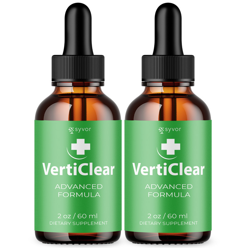 (2 Pack) VertiClear Ear Drops Natural Verti Clear Hearing Formula 60 Servings