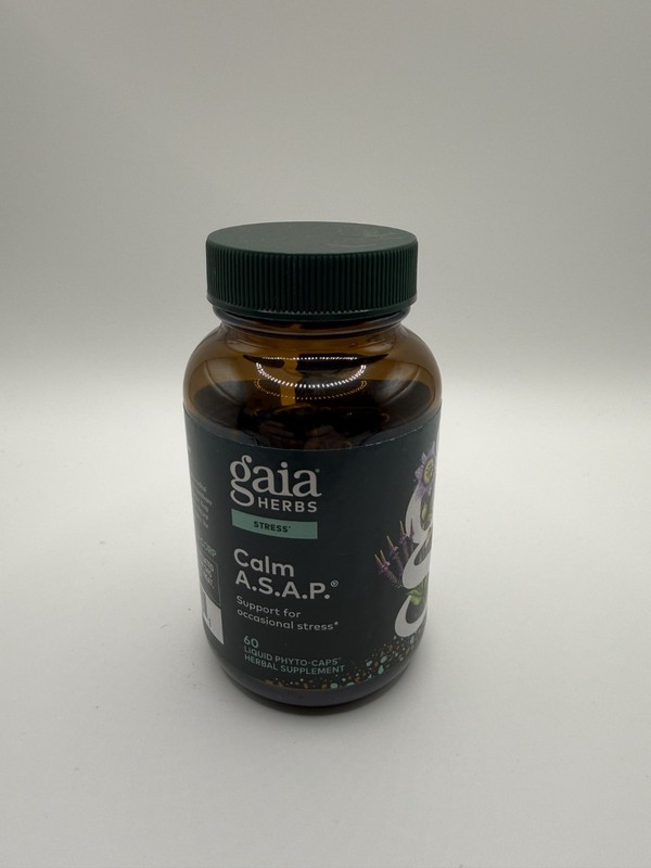 Gaia Herbs Stress Calm A.S.A.P. Herbal Supplement 60 Liquid Phyto-Caps – New