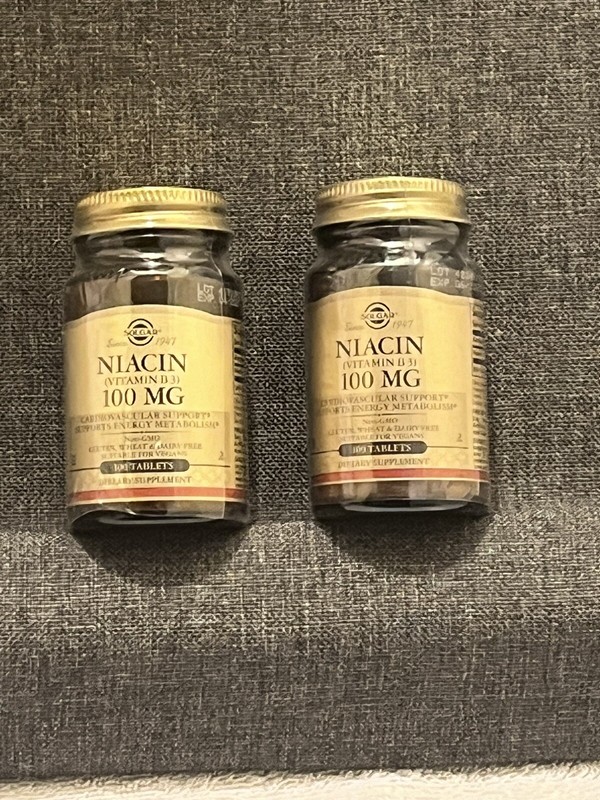 Niacin Vitamin B3 By Solgar 100 mg 100 Tablets each Lot Of 2 Expires 04/2027