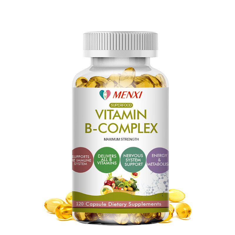 Vitamin B Complex 60 Capsules B1,B2,B3,B5,B6,B7,B9,B12, Immune Support Pills