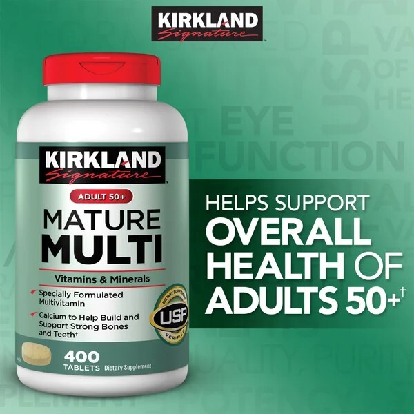 Kirkland Signature Adult 50+ Mature Multi Vitamins & Minerals, 400 Tablets gallery