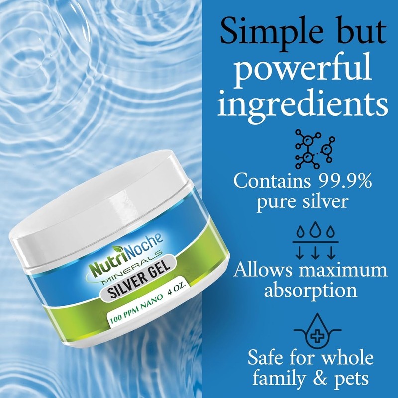 Nutrinoche Nano Silver Gel - Advanced Colloidal Silver Skin Creamp (PACK OF 2) gallery