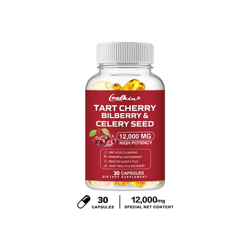 Tart Cherry Bilberry & Celery Seed – Uric Acid Cleanse, Kidney & Joint Health,