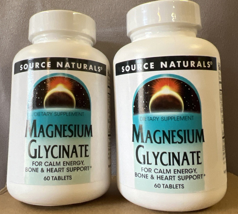 2 pack Source Naturals, Inc. Magnesium Glycinate 120 Tablet exp12/28