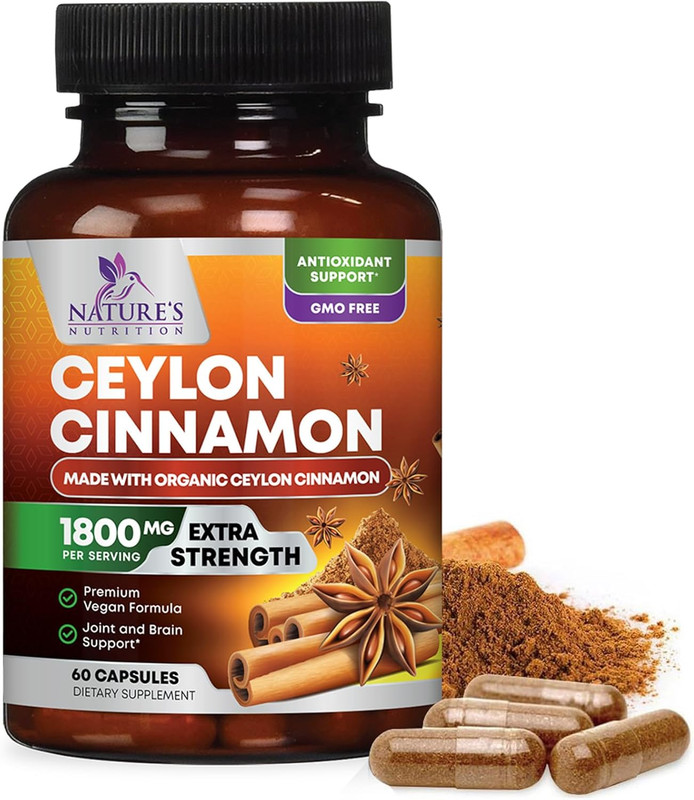Organic Ceylon Cinnamon Supplement 1800Mg - Certified Organic Ceylon Cinnamon Po