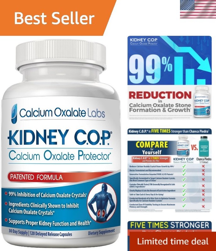Calcium Oxalate Protector 120 Capsules, Patented Kidney Support for Calcium O…