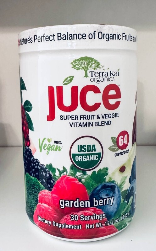 Terra Kai JUCE ORGANIC Super Fruit & Veggie Vitamin Blend (Garden Berry) 12.2oz