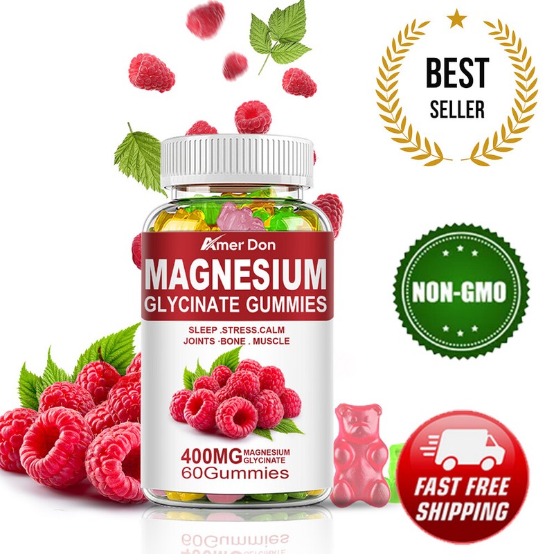 Magnesium Glycinate Vit D3 60 Vegan Gummies Raspberry Flavour Adults Kids (5+)