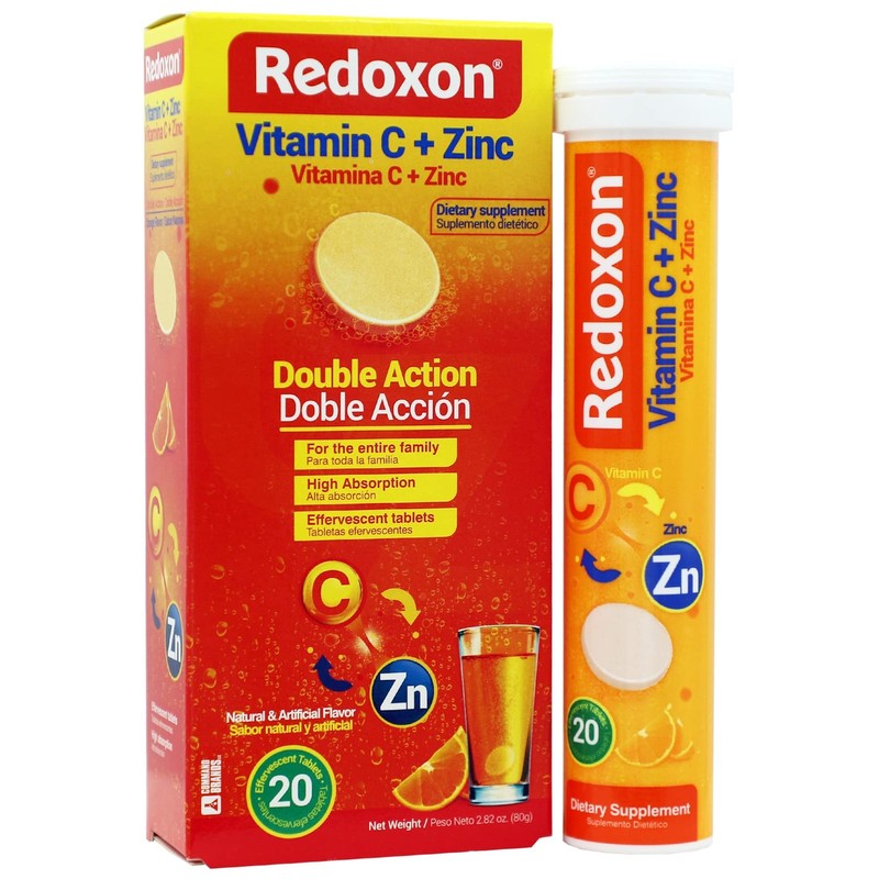 Vitamin C + Zinc, Effervescent Tablets of Vitamin C and Zinc, Helps Support Y…