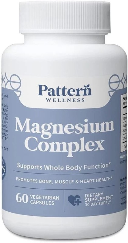 Pattern Wellness Magnesium Complex Sleep Mood Bone Muscle Support 60 Vegan