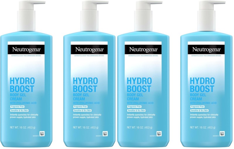 Neutrogena Hydro Boost Body Gel Cream,Hydrating 16 Ounce (Pack of 4), Blue