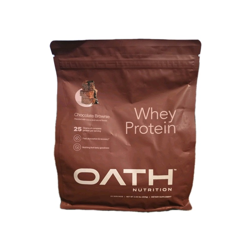 Oath Nutrition Chocolate Brownie Whey Protein 2 lb | 25 Servings | BB 07/2026