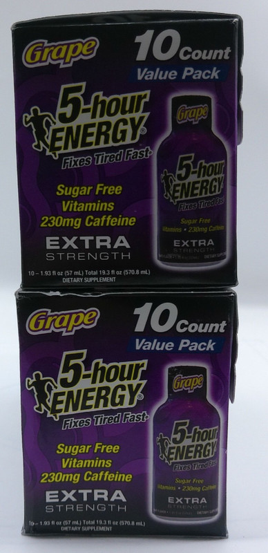 2- 5-Hour Energy Grape X-Strength, Sugar Free, 20 Total 1.93 Fl Oz Bottles 10/27 gallery