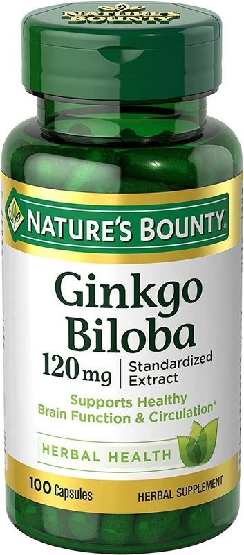 NATURE’S BOUNTY GINKGO BILOBA – 120MG – 100 CAPSULES – 09/2025