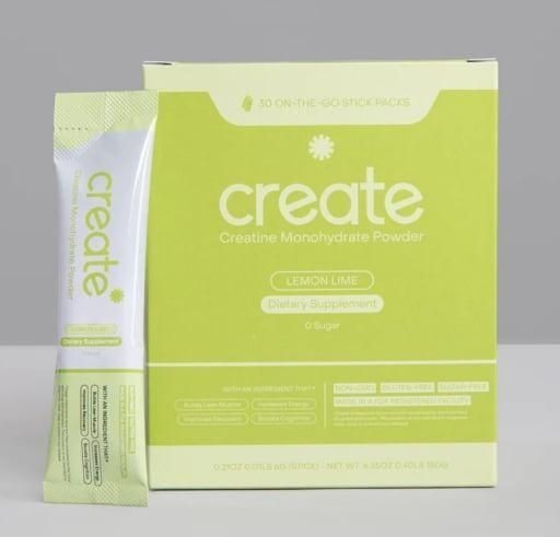 Create Single Serve Creatine Monohydrate Powder – 5g, Sugar-Free, Lemon/Lime