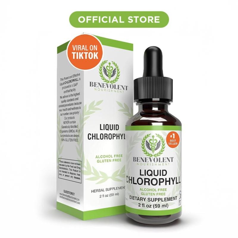 Liquid Chlorophyll Drops – Natural Detox Deodorant Gut & Liver Health Supplement