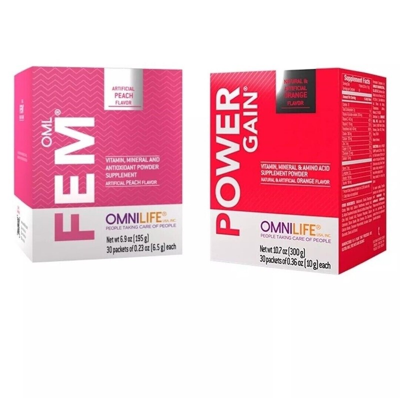 Power Gain(maker) + Fem Plus Combo | nt wt 10.7oz -nt wt 6.9oz (30packets each)