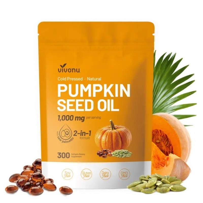 Pumpkin Seed Oil 1000mg Saw Palmetto 300 Softgels Non-GMO Cold Pressed 1 - 3Pack gallery