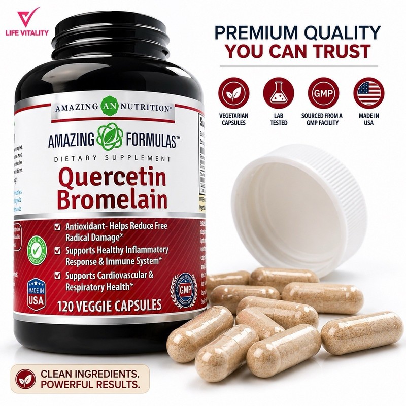 Amazing Formulas Quercetin Bromelain 120 Veggie Capsules Dietary Supplement gallery