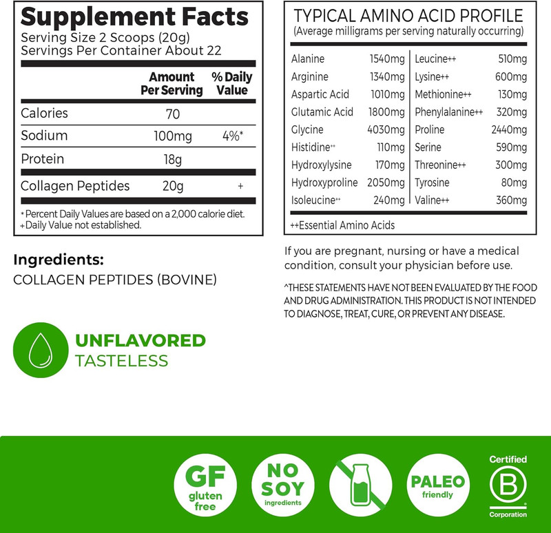 Orgain Hydrolyzed Collagen Peptides Powder for Women & Men, 20G Grass Fed Collag gallery