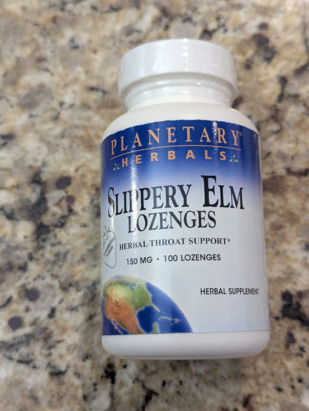 Planetary Herbals Slippery Elm Lozenges Strawberry 100 count exp: 12/2028