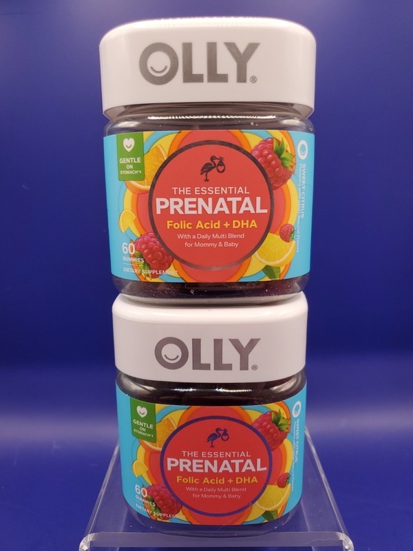 2 Pack OLLY The Essential Prenatal Folic Acid + DHA Multi 60Ct Gummies Exp 12/26