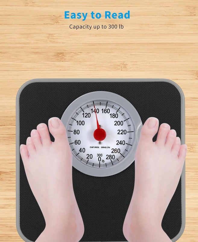 Analog Scales for Body Weight, Dial Scale Mechanical Bathroom Scale, Up to 300lb