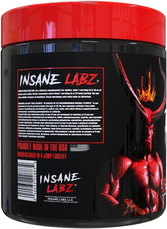 Insane Labz PSY-CHO-TIC Hellboy Hardcore Pre-Workout Focus 35svg Pick Flavor gallery