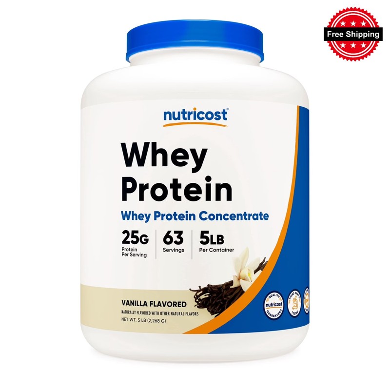 Whey Protein Concentrate Vanilla 5lb Nutricost Free Ship