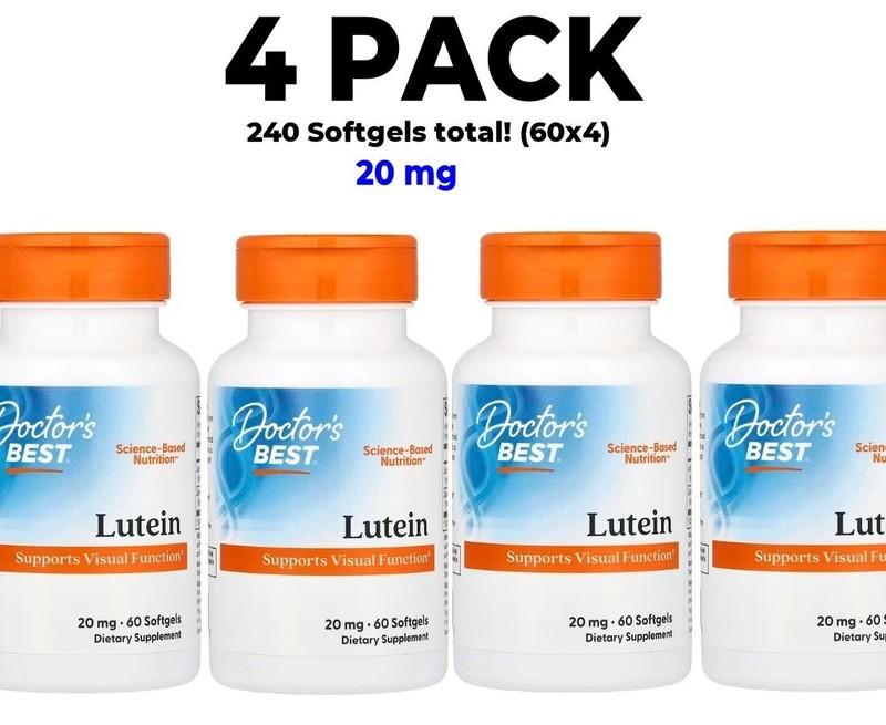 Doctor’s Best, Lutein , 4 PACK, 20 mg, 60 Softgels each (240 total!)