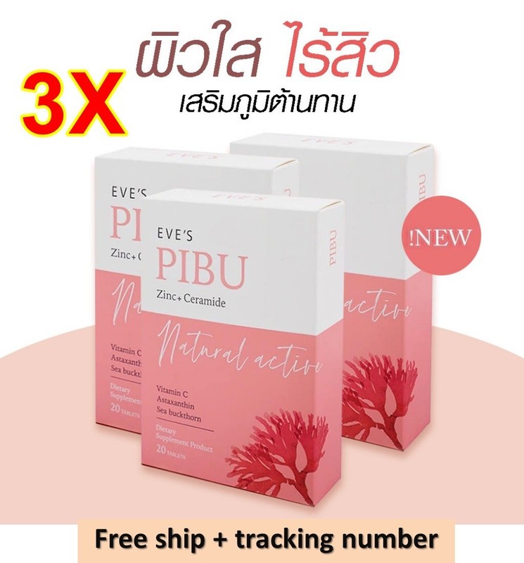 3X EVE’S PIBU Zinc Ceramide Acne Care Natural Active Sea Buckthorn Wheat Extract