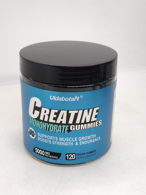 Creatine Monohydrate Gummies, 120 Count, Blueberry Flavor, Unisex Men’s Women’s
