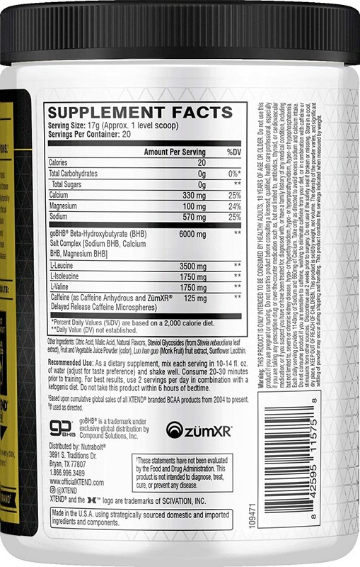 Xtend Keto - The Perfect Keto & BCAA Amino Acids - 20 & 30 Servings - ALL FLAVOR gallery