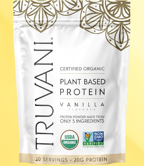 Truvani Vegan Pea Protein Powder | Vanilla | 20g Organic Plant Based Protein