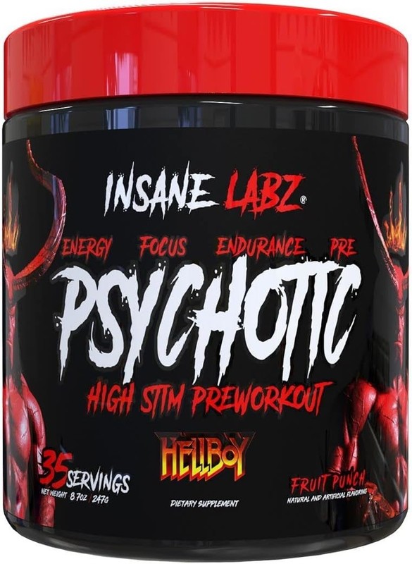 Insane Labz PSY-CHO-TIC Hellboy Hardcore Pre-Workout Focus 35svg Pick Flavor