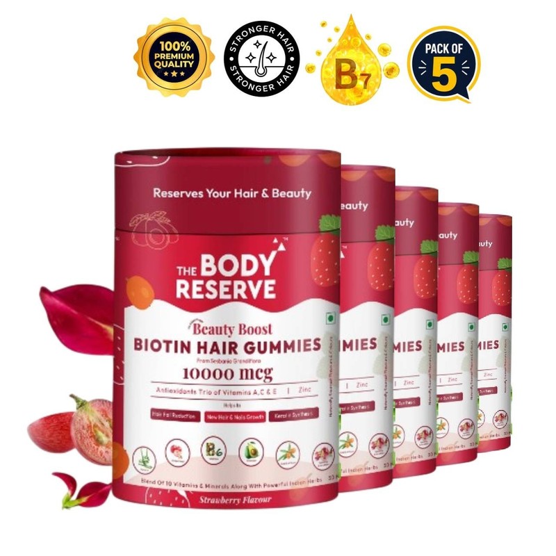 5 Pack The Bo.dy Reserve DHT Blocker Biotin Gummies 30Ct
