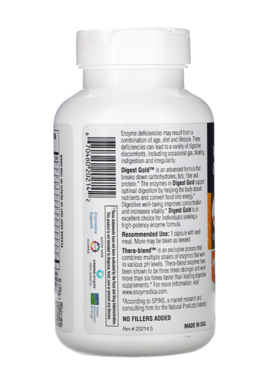 Enzymedica Digest Gold With ATPro 180 Caps Best By 1/2025 Digestive Enzyme gallery