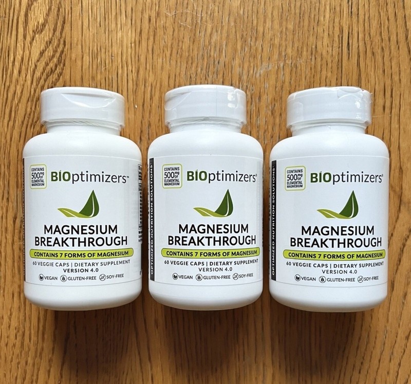 3 pack-Bioptimizers Magnesium Breakthrough all 7 essential forms, 60 capsules