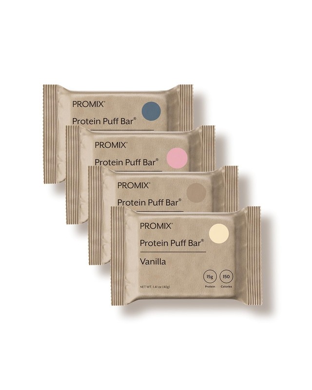 Promix Protein Puff Bars, 12-Pack – Variety Pack – Vanilla, Chocolate, Strawb…