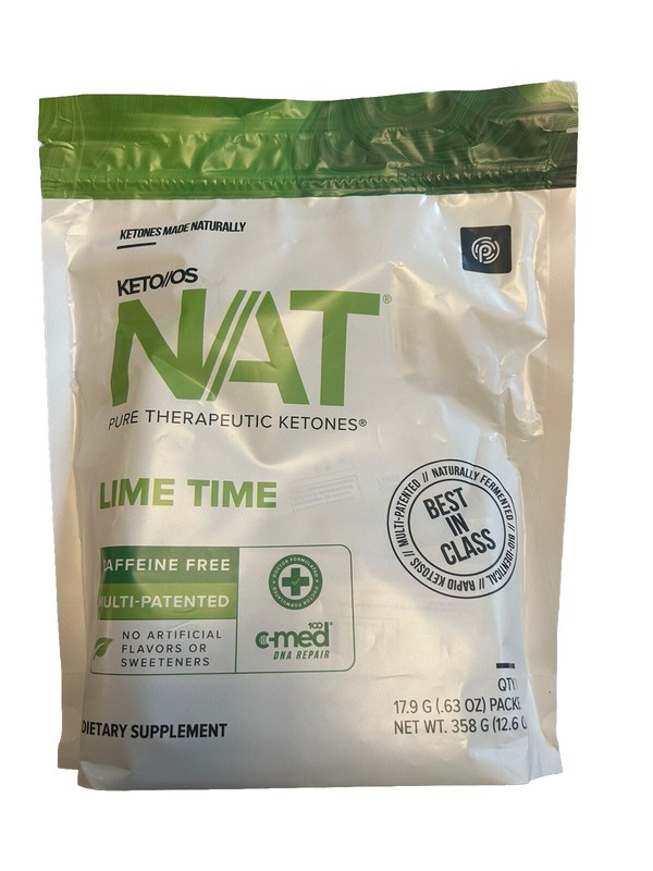 PRUVIT ketone drink Keto Nat LIME TIME CAFFEINE FREE 20 PK Free Shipping