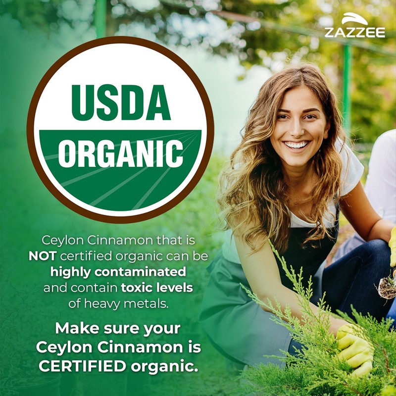 USDA Organic Ceylon Cinnamon 20:1 Extract, 150 Vegan Capsules, 5 Month Supply gallery