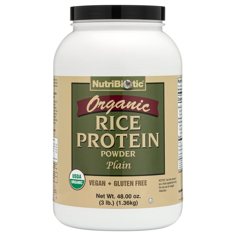 NutriBiotic Organic Rice Protein Plain, 3lb | Low-Carb Vegan Keto Gluten-Free