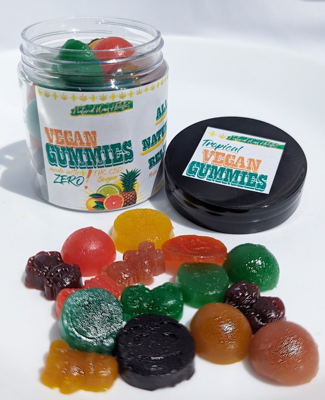 Vegan Calming Gummies Tropical, pain relief gummies, healthy, anti-inflammatory