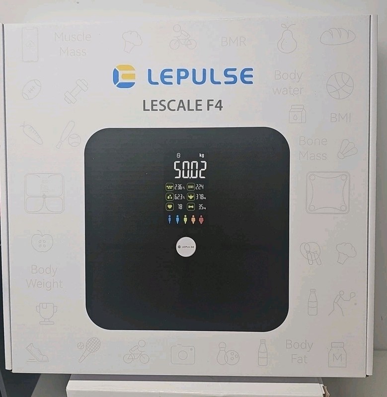 Lepulse F4 Weight Scale Body Fat Scale for BMI Heart Rate with 20 Metrics, 400lb