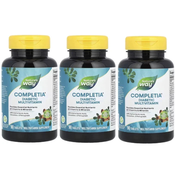 Nature’s Way Completia Diabetic Multivitamin 90 Tablets Each (Pack of 3)